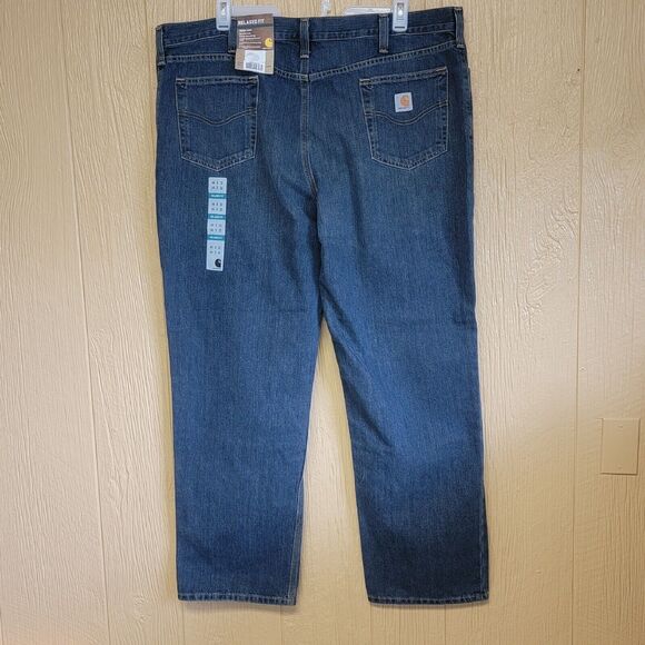 Carhartt Relaxed Fit Mens Jeans 44x32 Holter Jean Straight Leg Blue - Picture 7 of 7